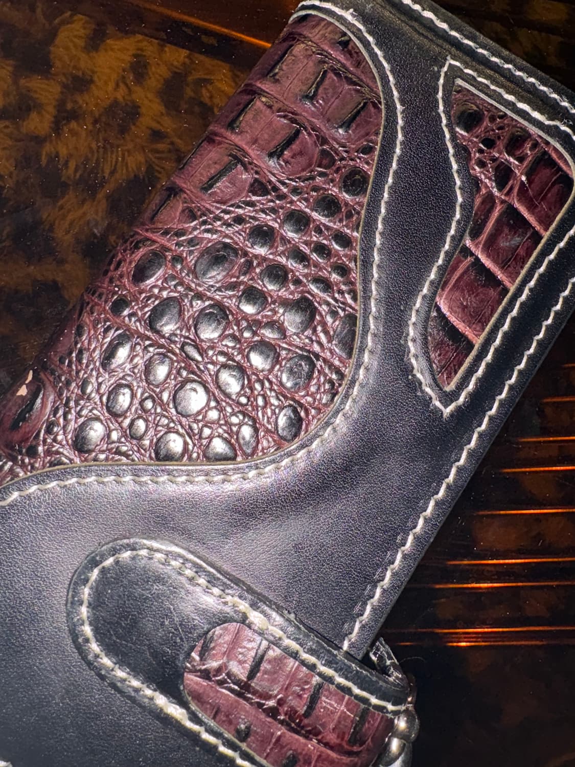 alligator leather keychain long wallet 상품이미지5