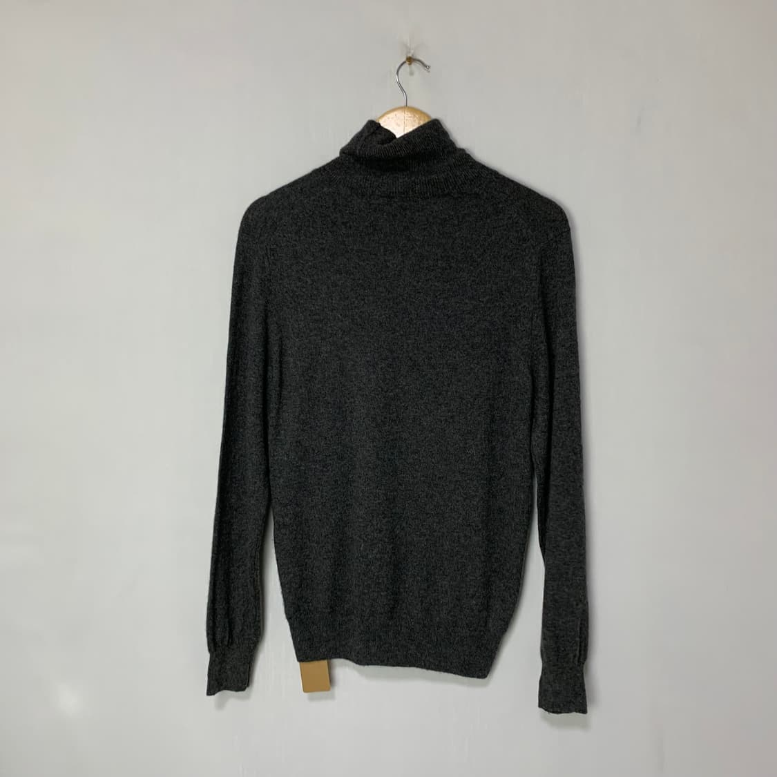 목폴라 니트 스웨터 회색 캐시미어 100% 차콜 L 상품이미지5