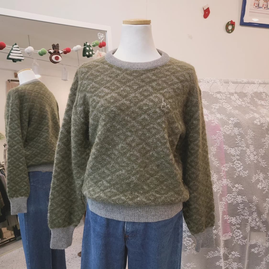 Toroy 시보리 배색 울 스웨터(Japan made) 상품이미지2