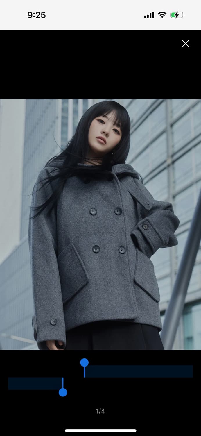 미세키서울 Hoodie double button coat 코트 차콜 상품이미지1