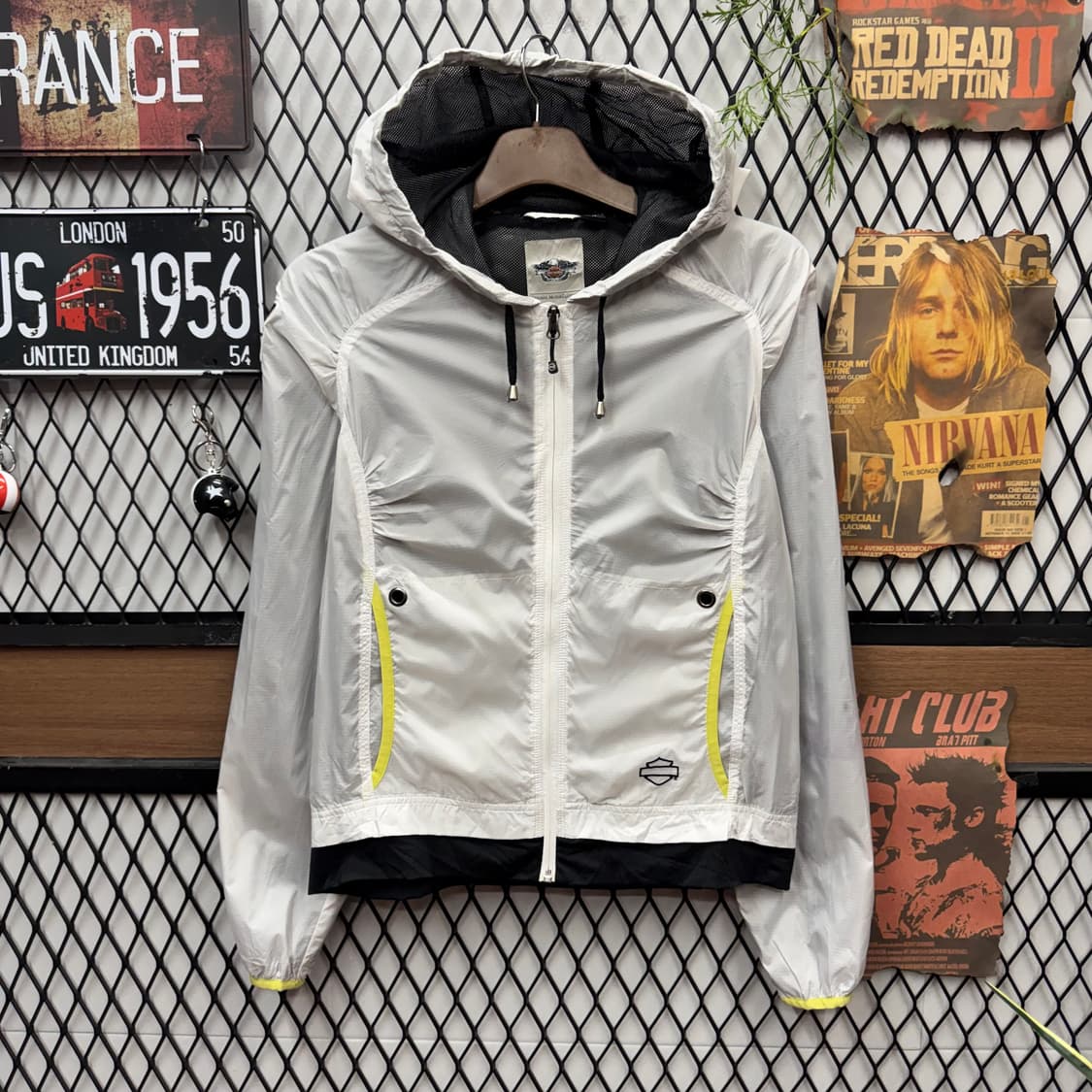 할리데이비슨 우먼스 경량 바람막이 후면 레터링 로고 포인트 화이트 상품이미지1