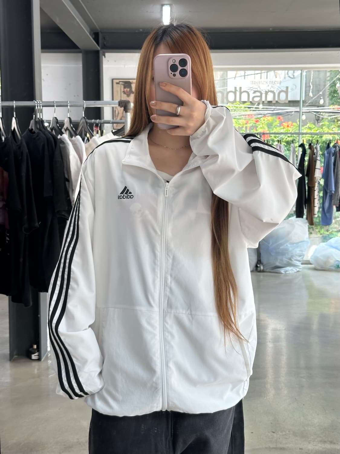 아디다스 삼선 화이트 윈드브레이커자켓 상품이미지3