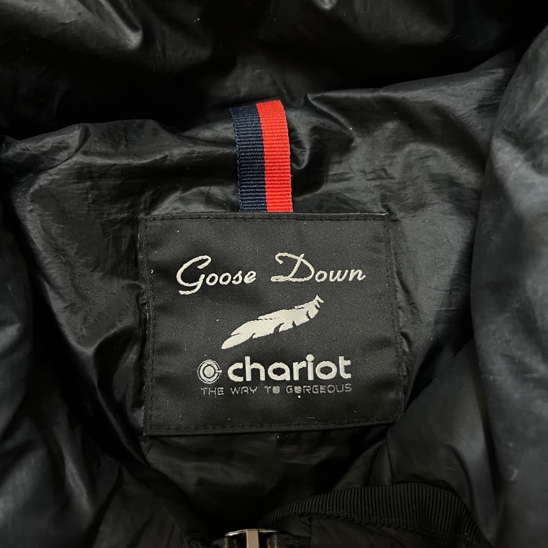 채리엇 여성 구스다운 스탠드넥 슬림 롱패딩 점퍼 [블랙] M/95 상품이미지4