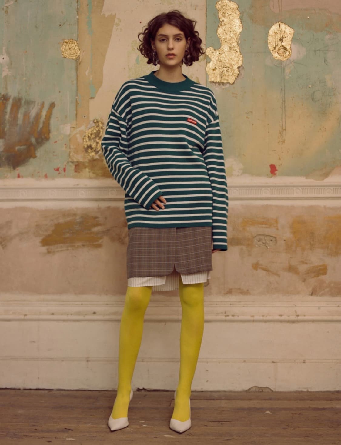 앤더슨벨 레이어드 테일러드 스커트 베이지 M 상품이미지6