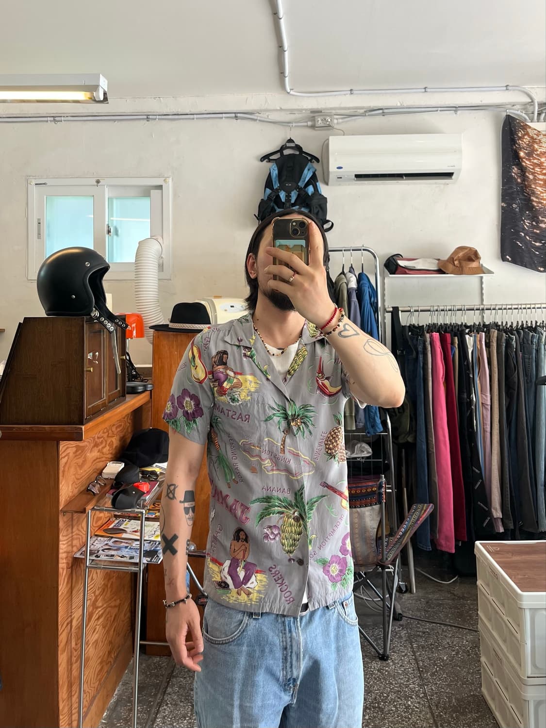 와코마리아 자메이카 밥말리 하와이안 오픈카라셔츠 상품이미지2