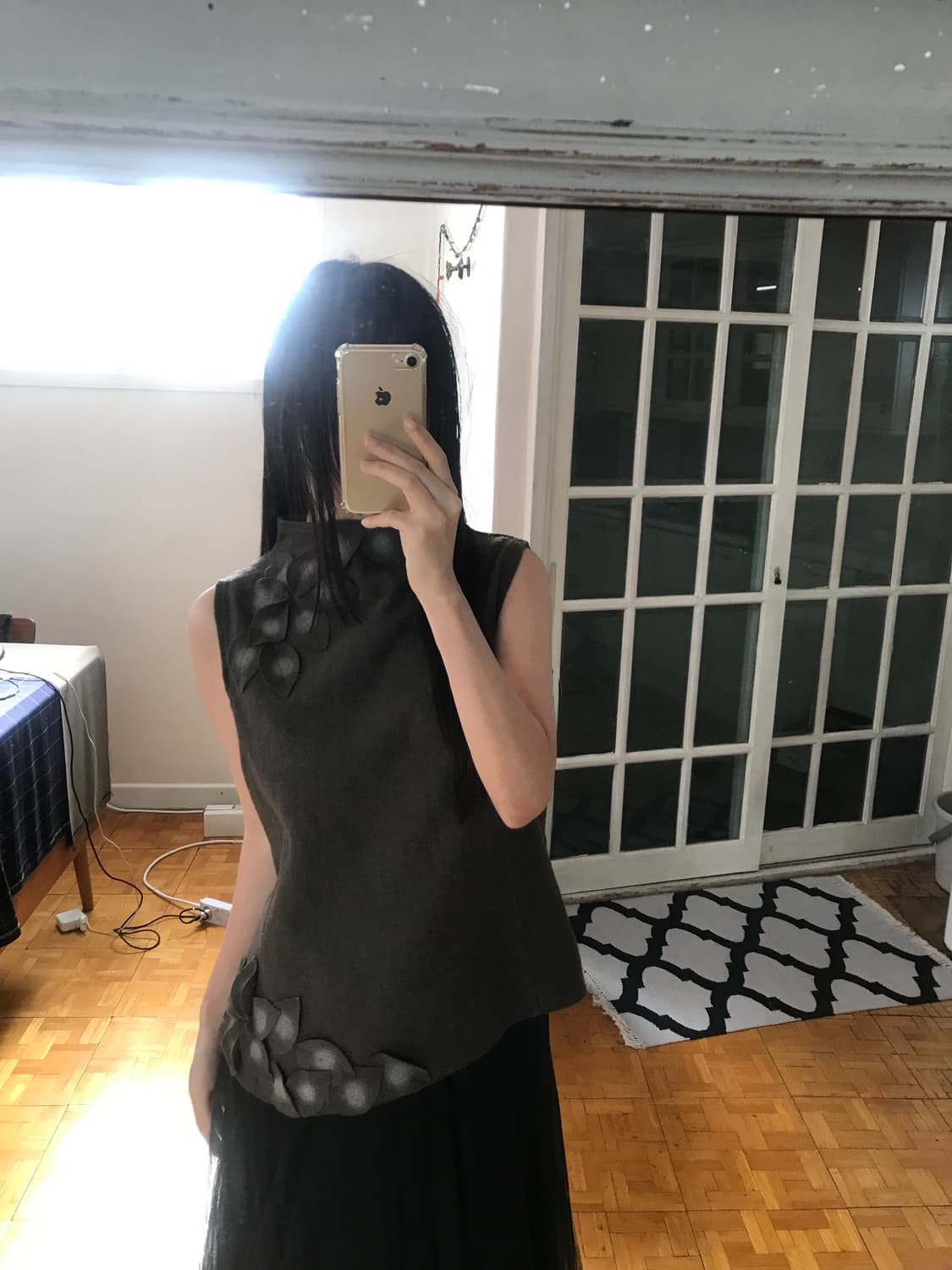 vintage wool pattern sleeveless 상품이미지1