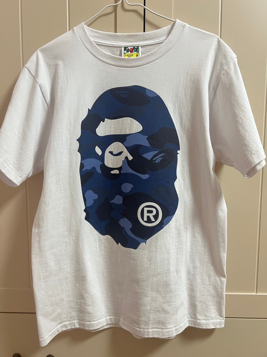 BAPE 베이프 Big Ape Head T-Shirt white navy 상품이미지1