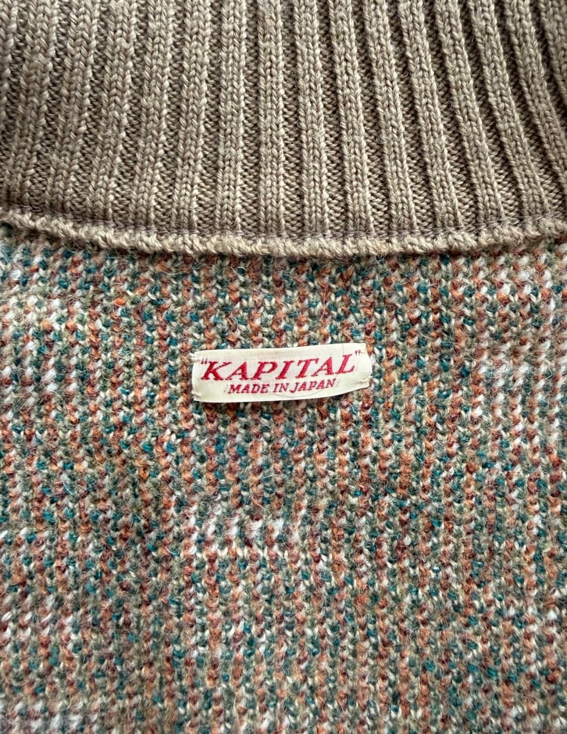 캐피탈 7G 울 페어아일 본 집숏 가디건 오렌지 상품이미지3