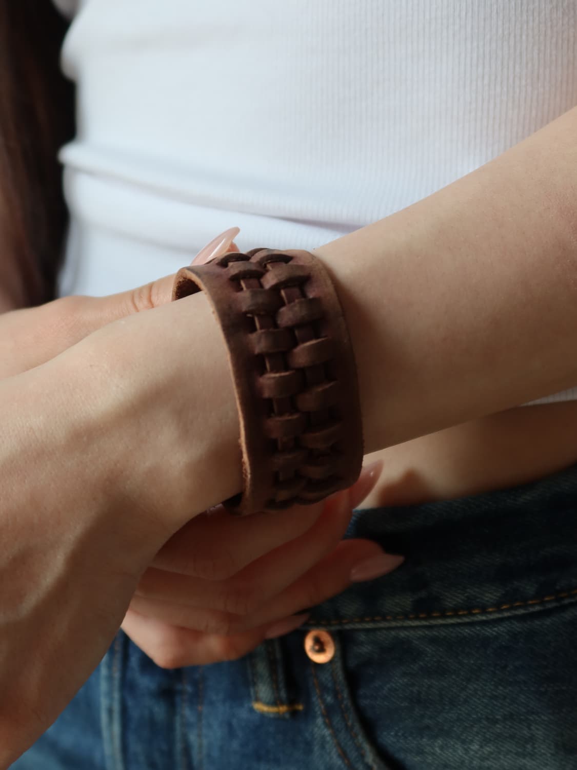 woven leather bracelet 상품이미지1