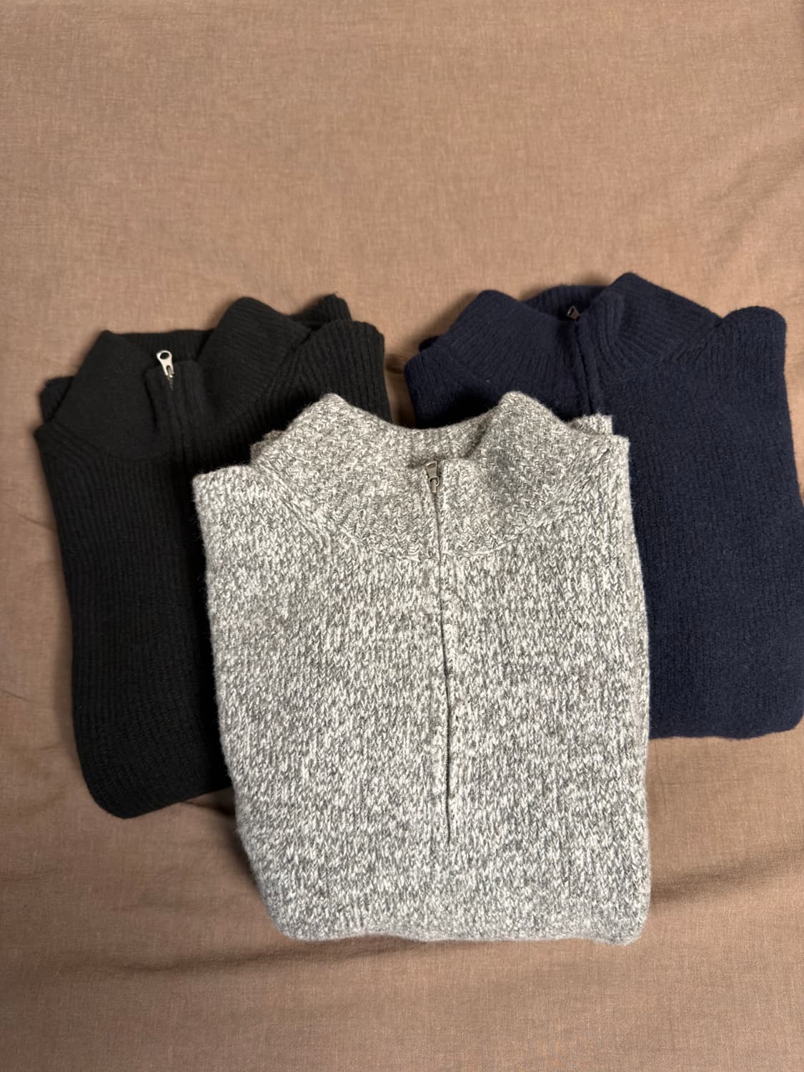 유니클로 수플레얀하프집스웨터 (반집업 니트) L 상품이미지2