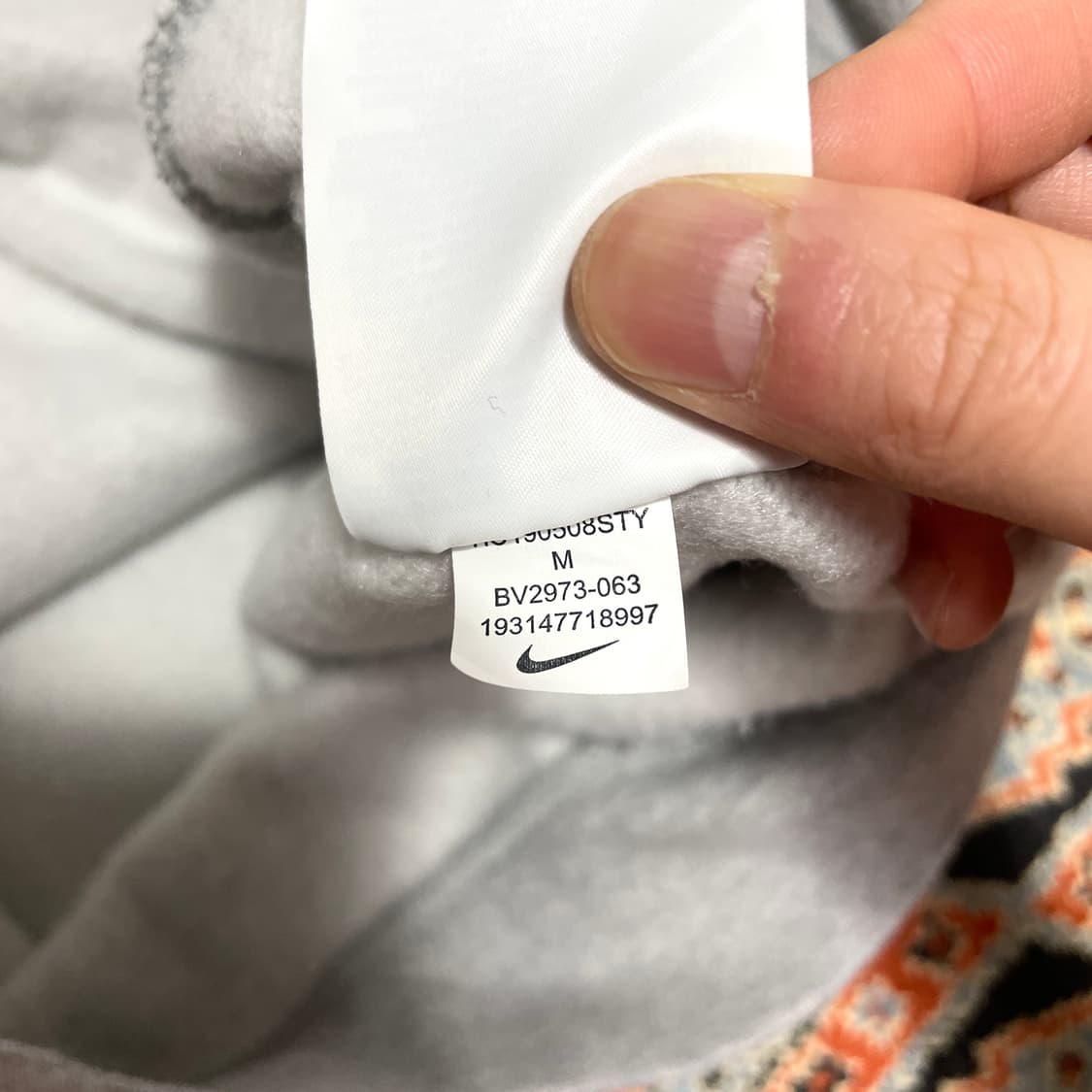 나이키 빅로고 그레이 기모 후드티셔츠 남성M 상품이미지6