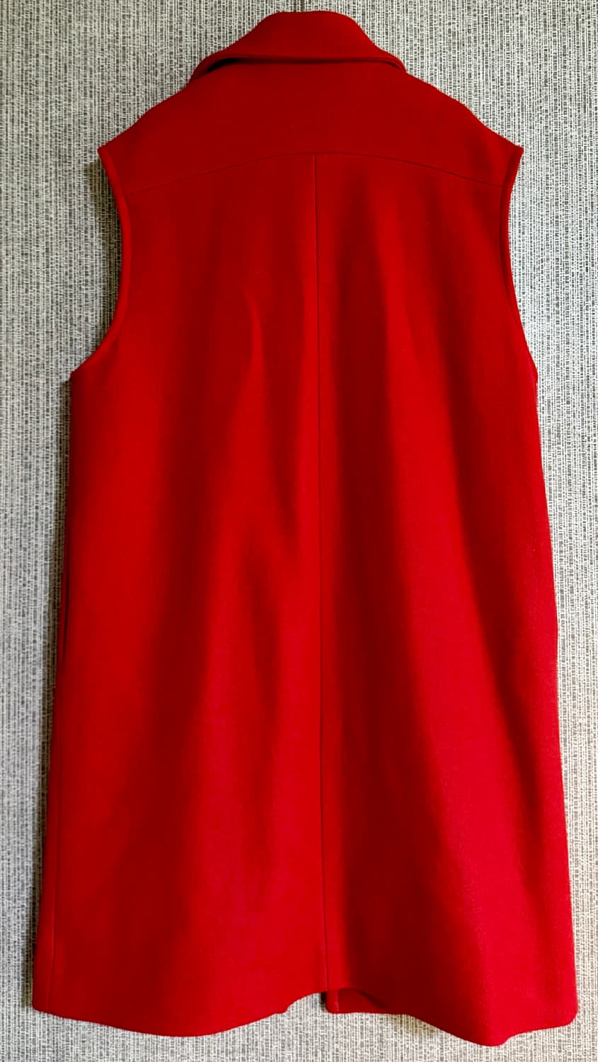 레드 싱글 버튼 조끼 베스트 롱코트 프리사이즈 크리스마스 상품이미지5