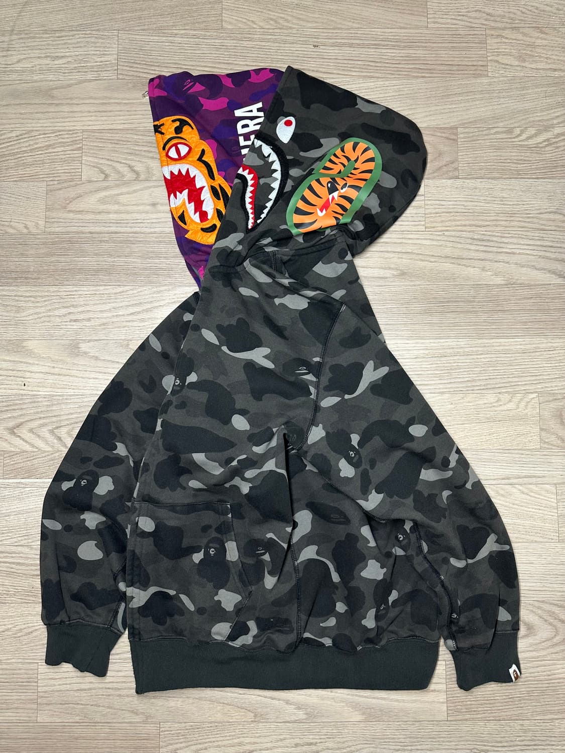 베이프 BAPE 카모 샤크 후드집업 XL 상품이미지3