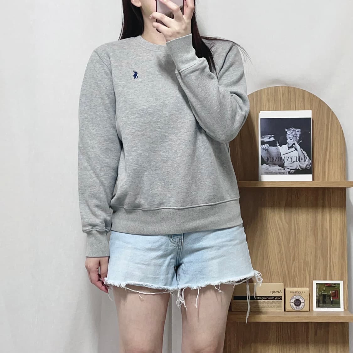 [정품] 폴로 그레이 / 네이비포니 기모 맨투맨 [ S ] 상품이미지2