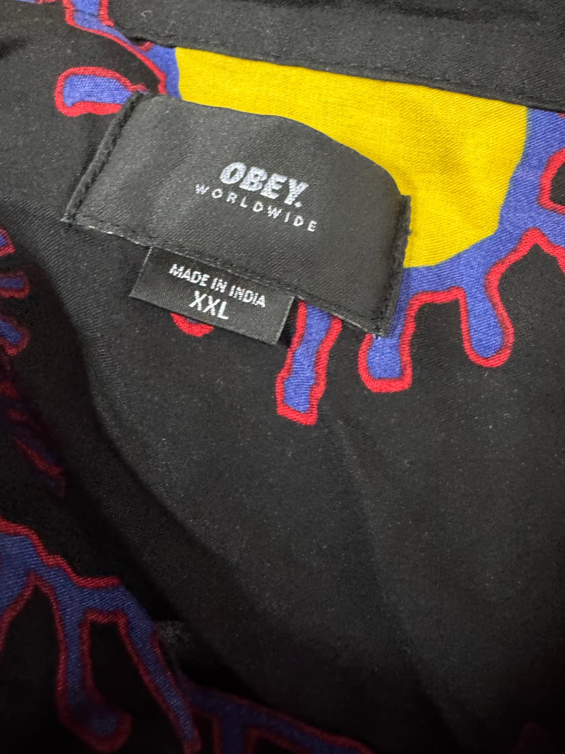 오베이 OBEY 올드스쿨 하와이안 프린팅 반팔 셔츠 2XL 상품이미지3