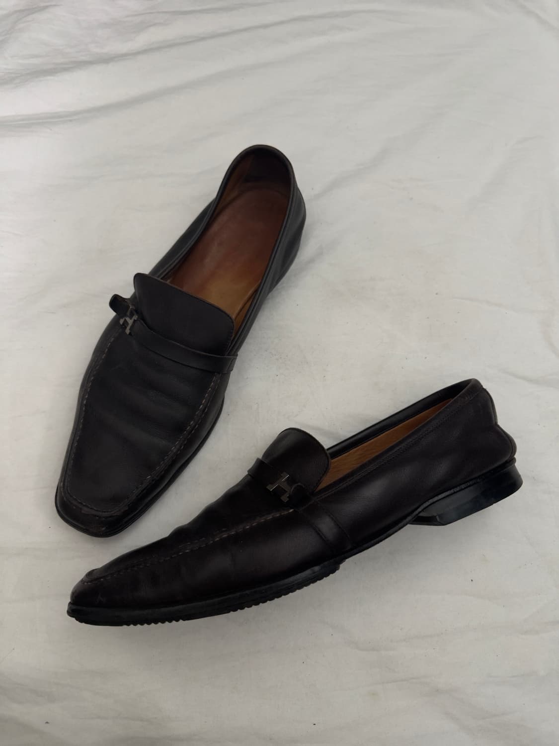 00s 에르메스 브라운 레더 로퍼 상품이미지1