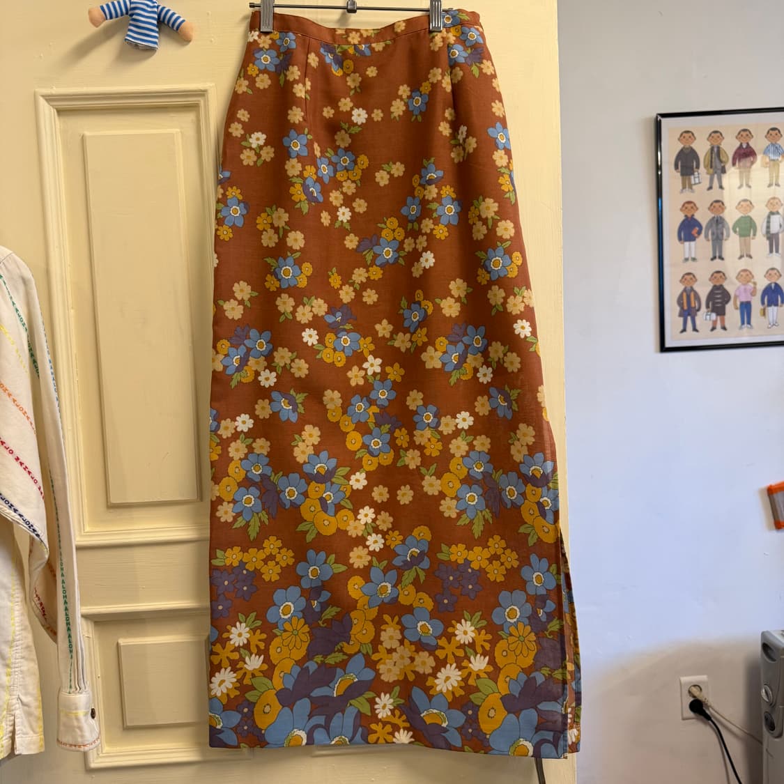 플라워패턴 롱 린넨스커트 상품이미지3