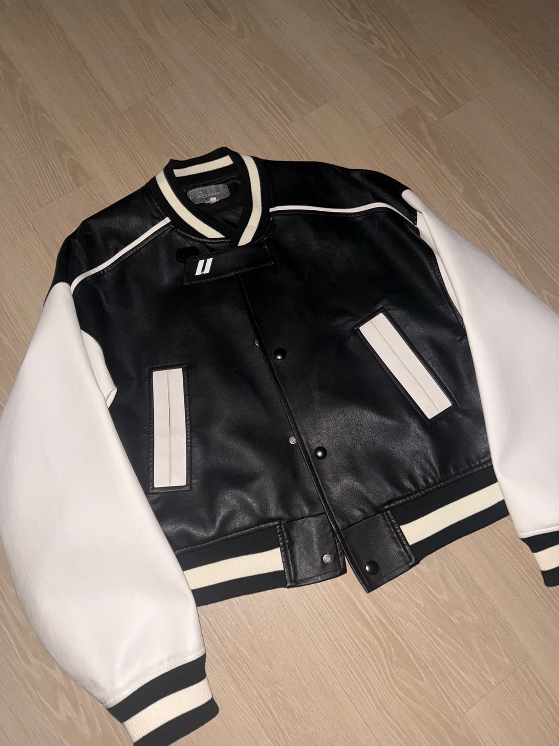 우마미즘 비건 레더 바시티 블랙 L 상품이미지2