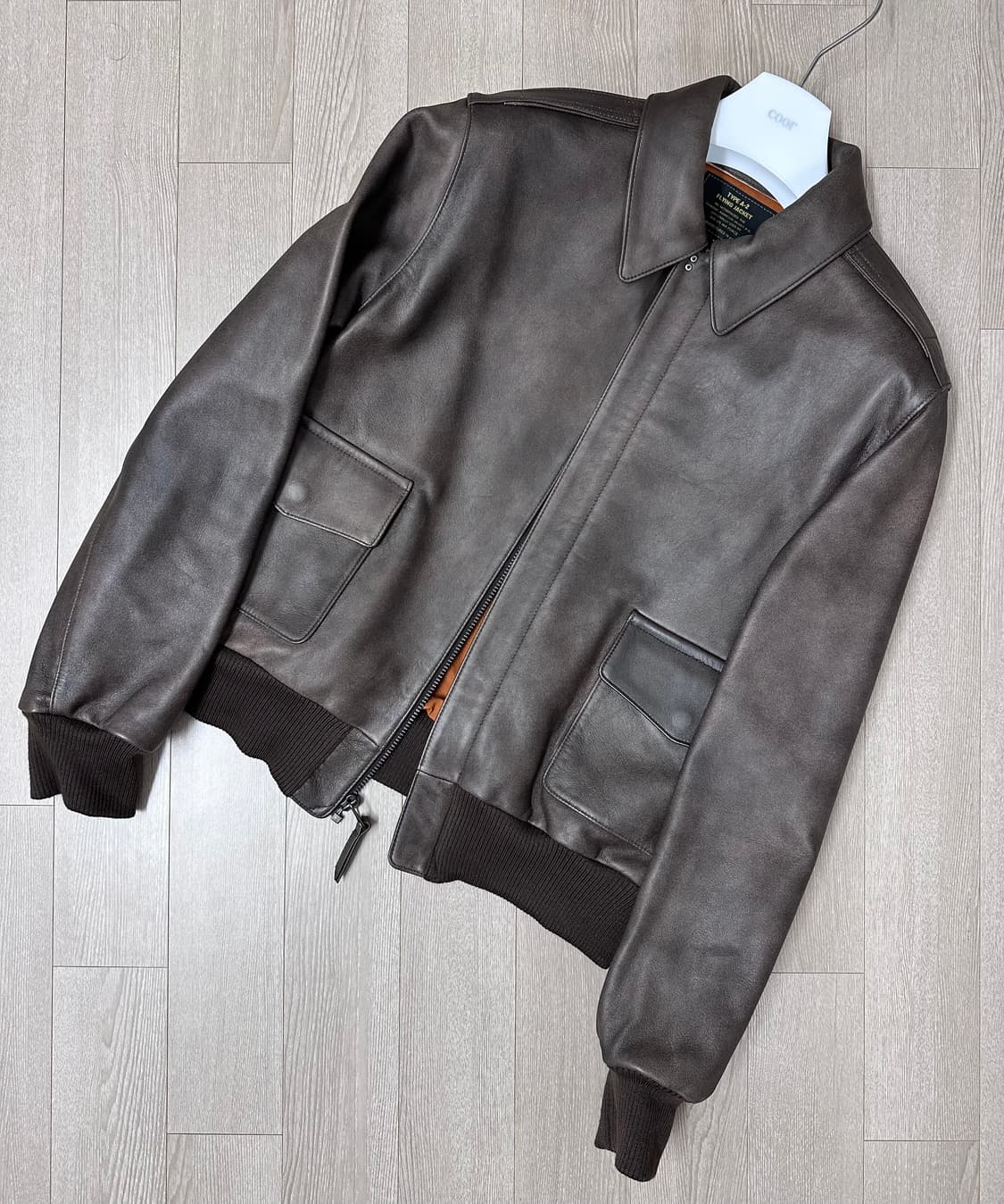 페라라코리아 페라라 코리아 A2 A-2 양가죽 자켓 다크 브라운 L 상품이미지6