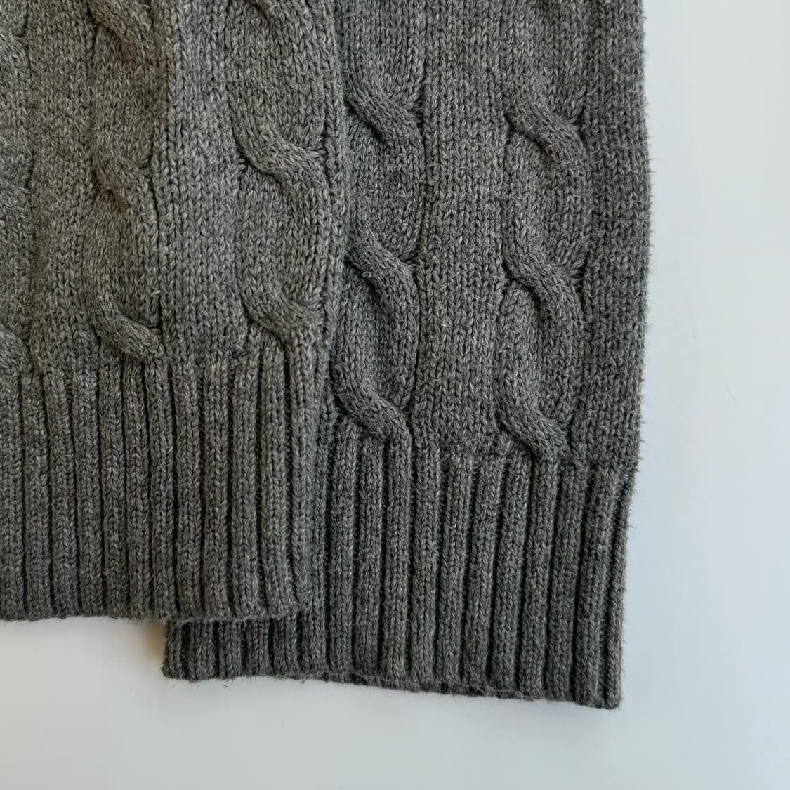 Polo  폴로 랄프로렌 Qr 신형 그레이 코튼 꽈배기 상품이미지3