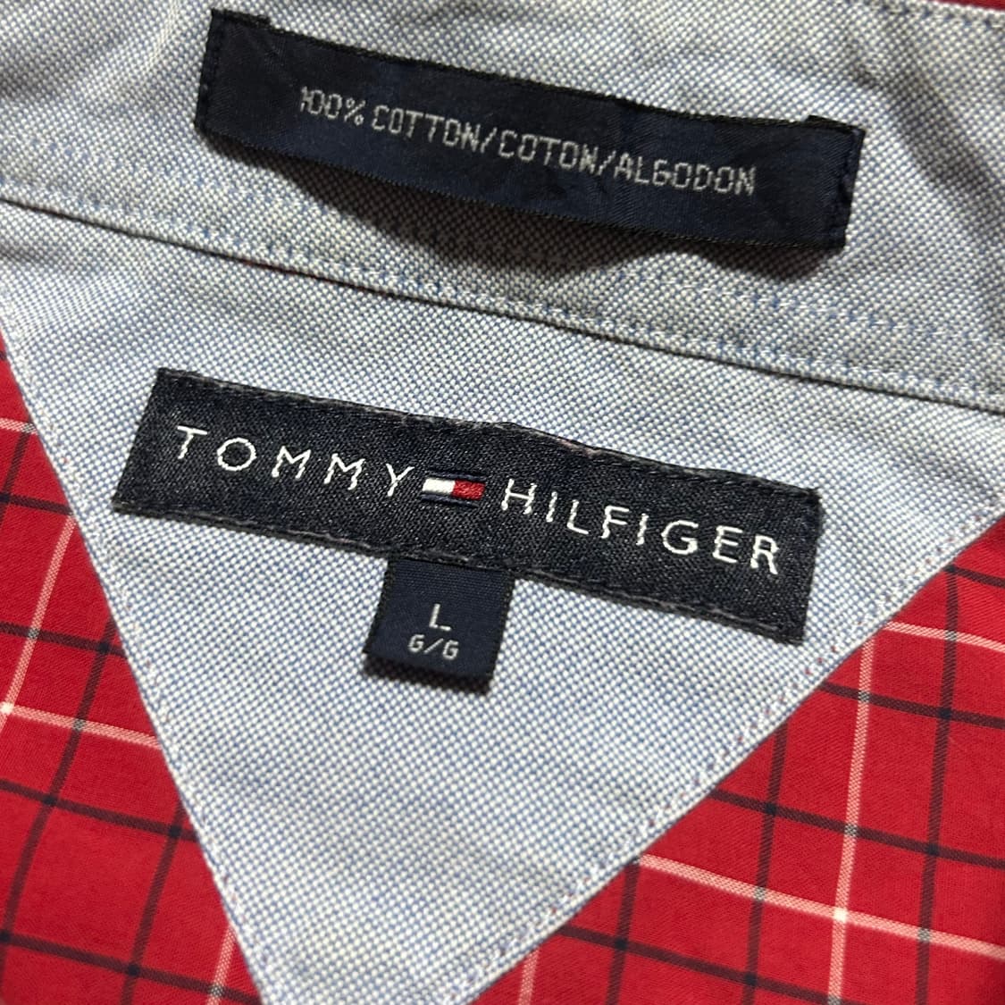 [XL] Tommy 타미힐피거 레드 반팔 체크 셔츠 상품이미지4