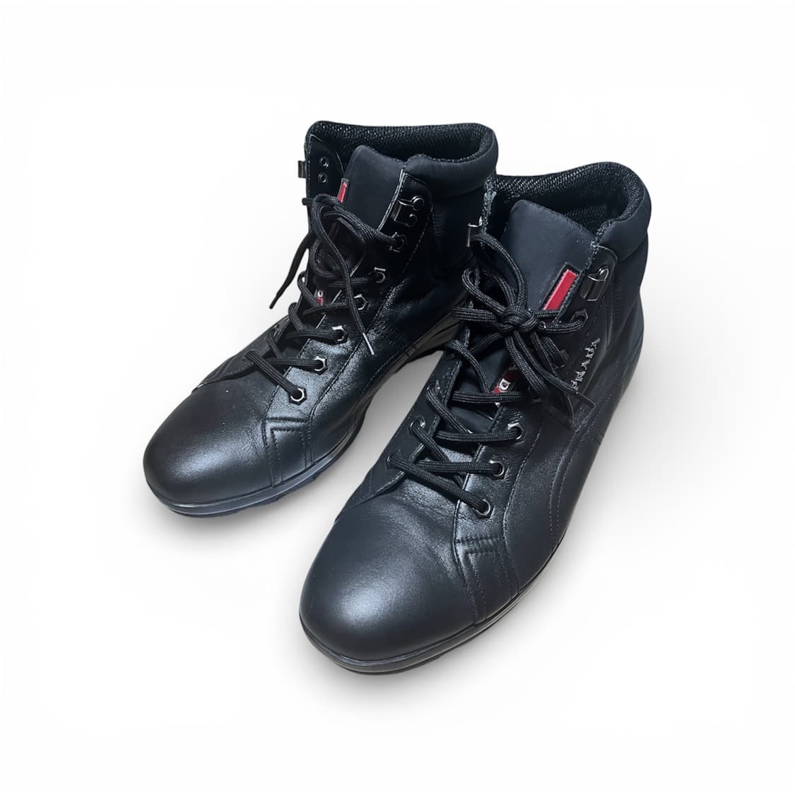 [275] 프라다 스포츠 하이탑 블랙 레더 하이커 부츠 상품이미지3