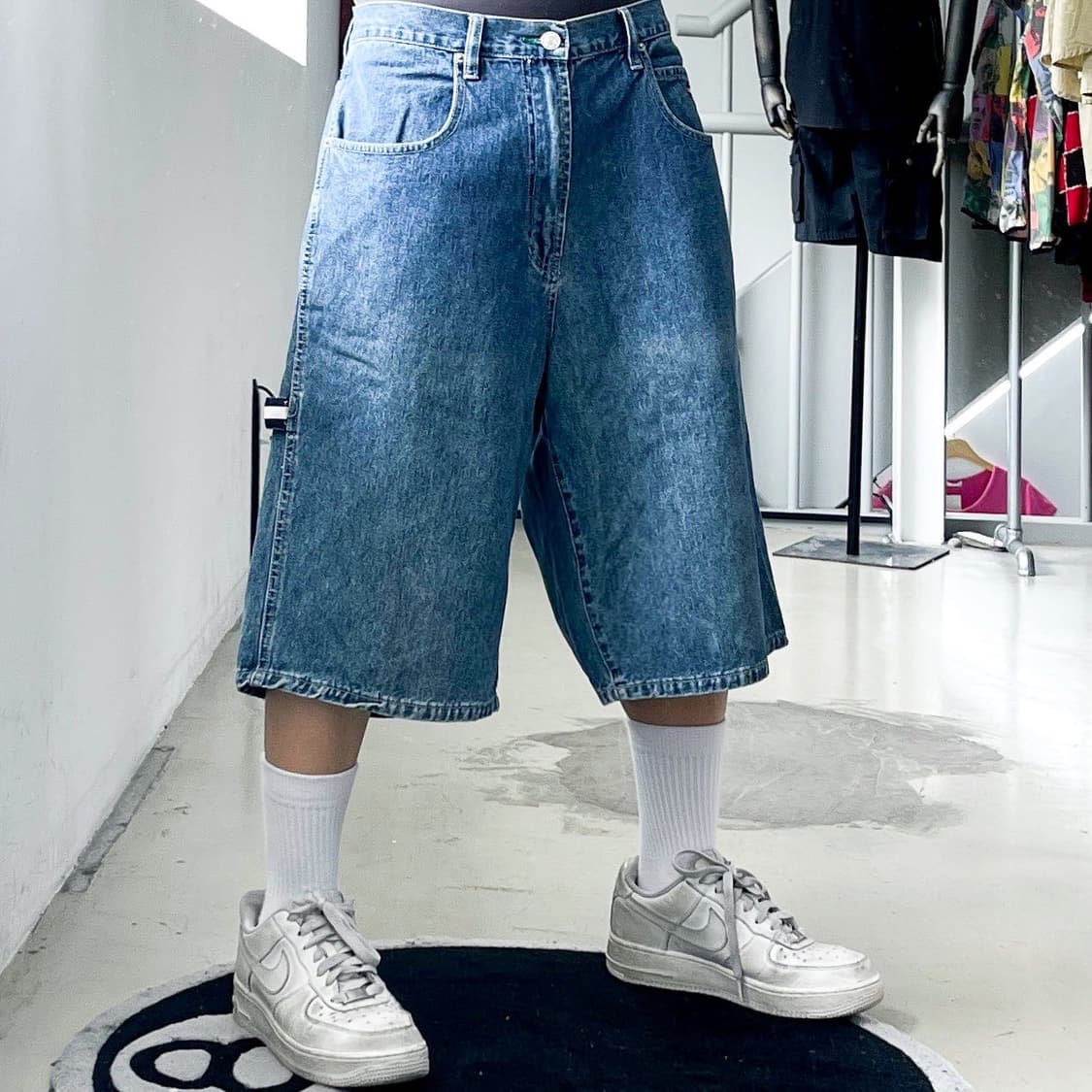 타미 힐피거 플래그와펜 올드스쿨 데님 카펜터 하프팬츠 상품이미지2