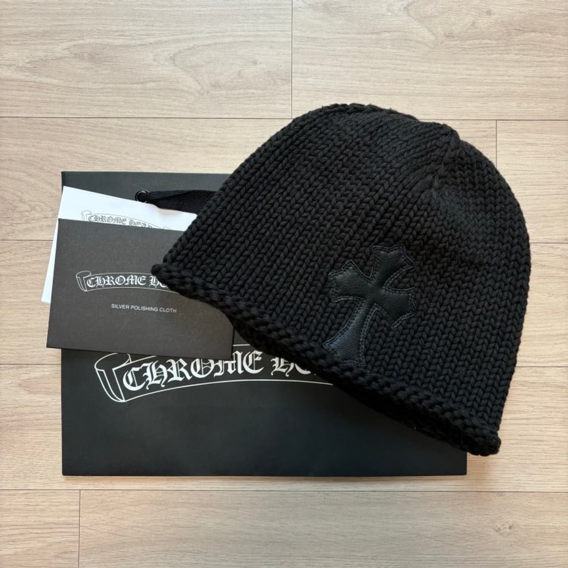 크롬하츠 레더 크로스패치 비니 정품 풀구성 상품이미지3