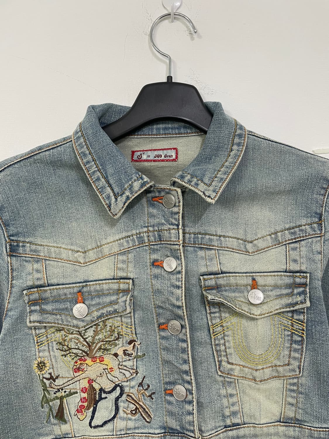 joy jean 자수 크롭 데님 청자켓 상품이미지4