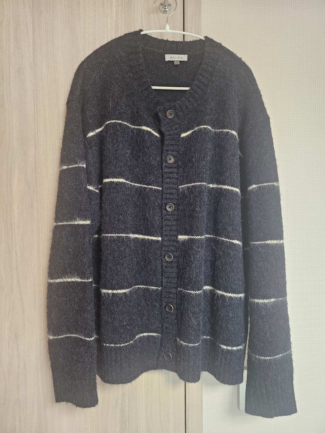 [5 size] 벨리에 탐 브러쉬드 가디건 네이비 스트라이프 상품이미지4