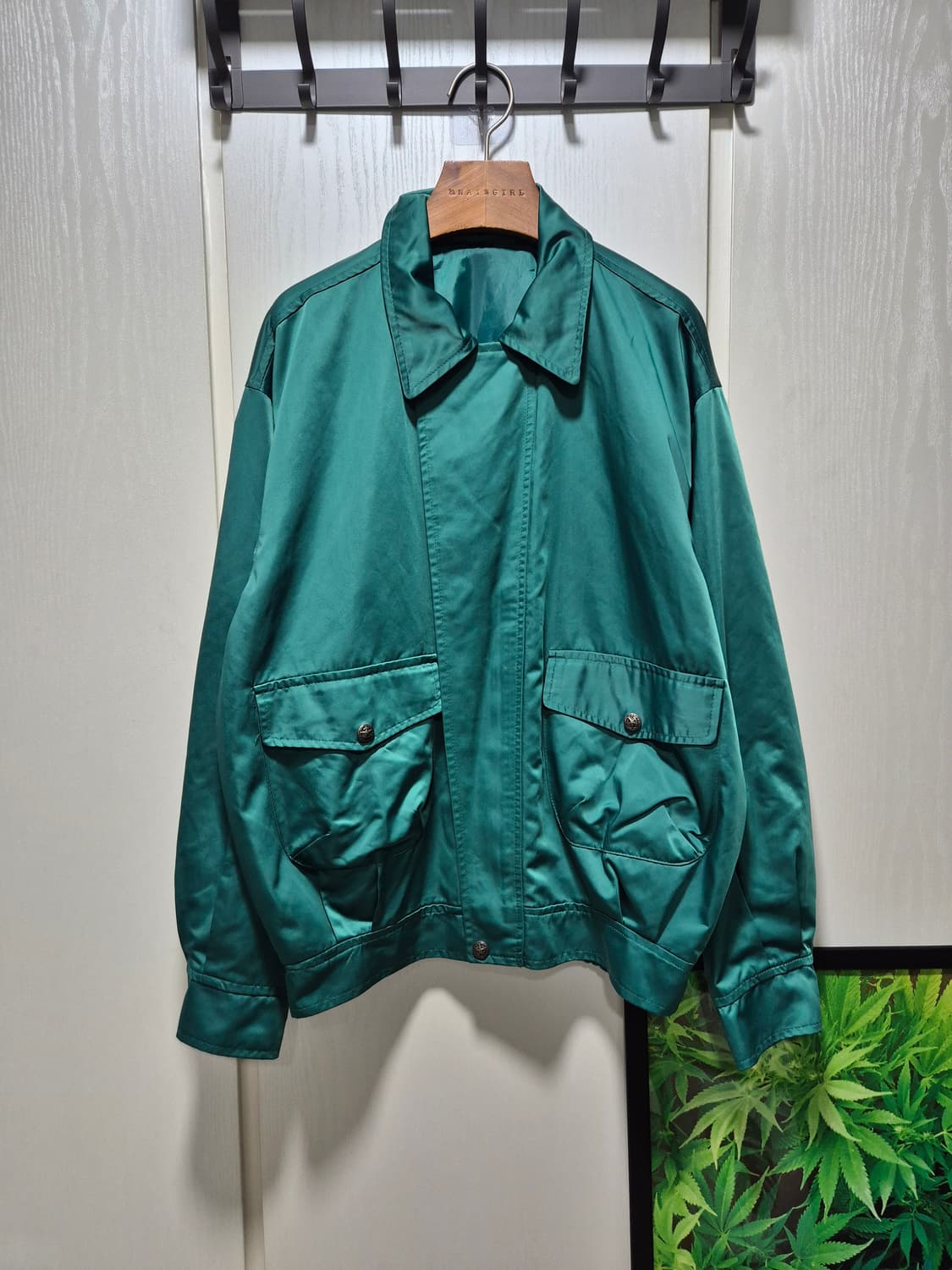 빈티지 그린 포켓 봄버 자켓 상품이미지1