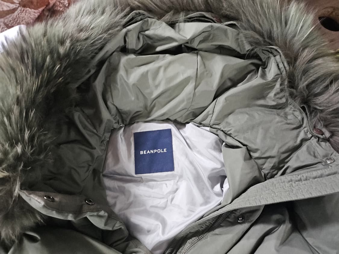 빈폴  카키 퍼 후드 롱 구스 다운 점퍼  95 상품이미지6