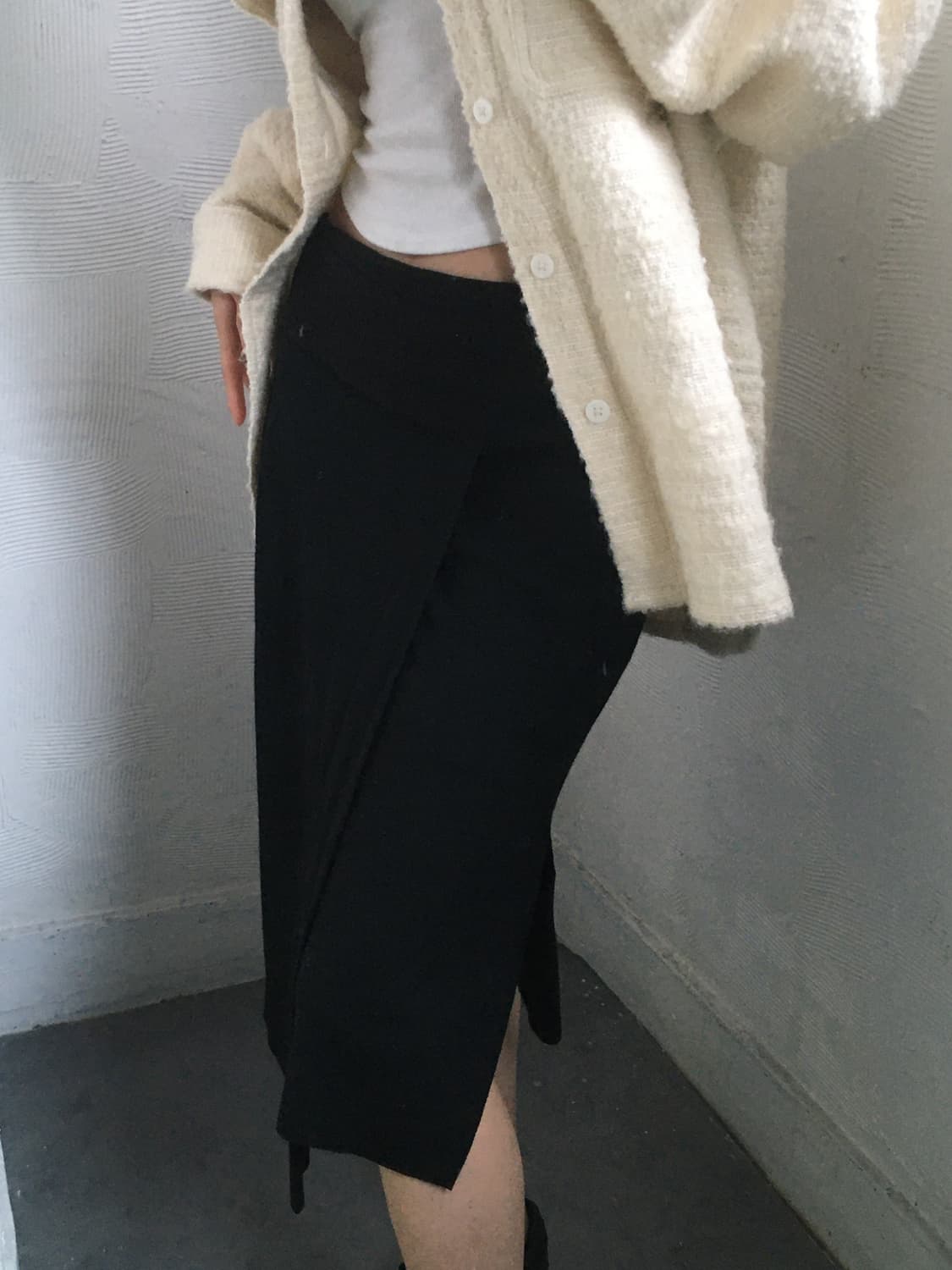 Helmut Lang 헬무트랭 블랙 미디 스커트  상품이미지1