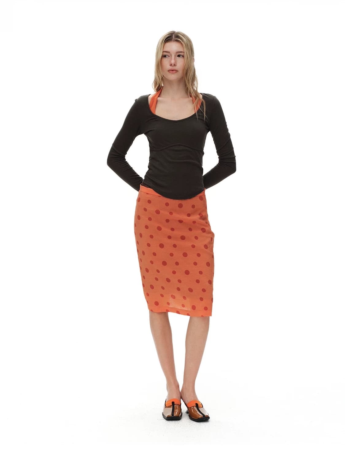 ReAimNess 도트 더블 레이어 스커트 상품이미지3