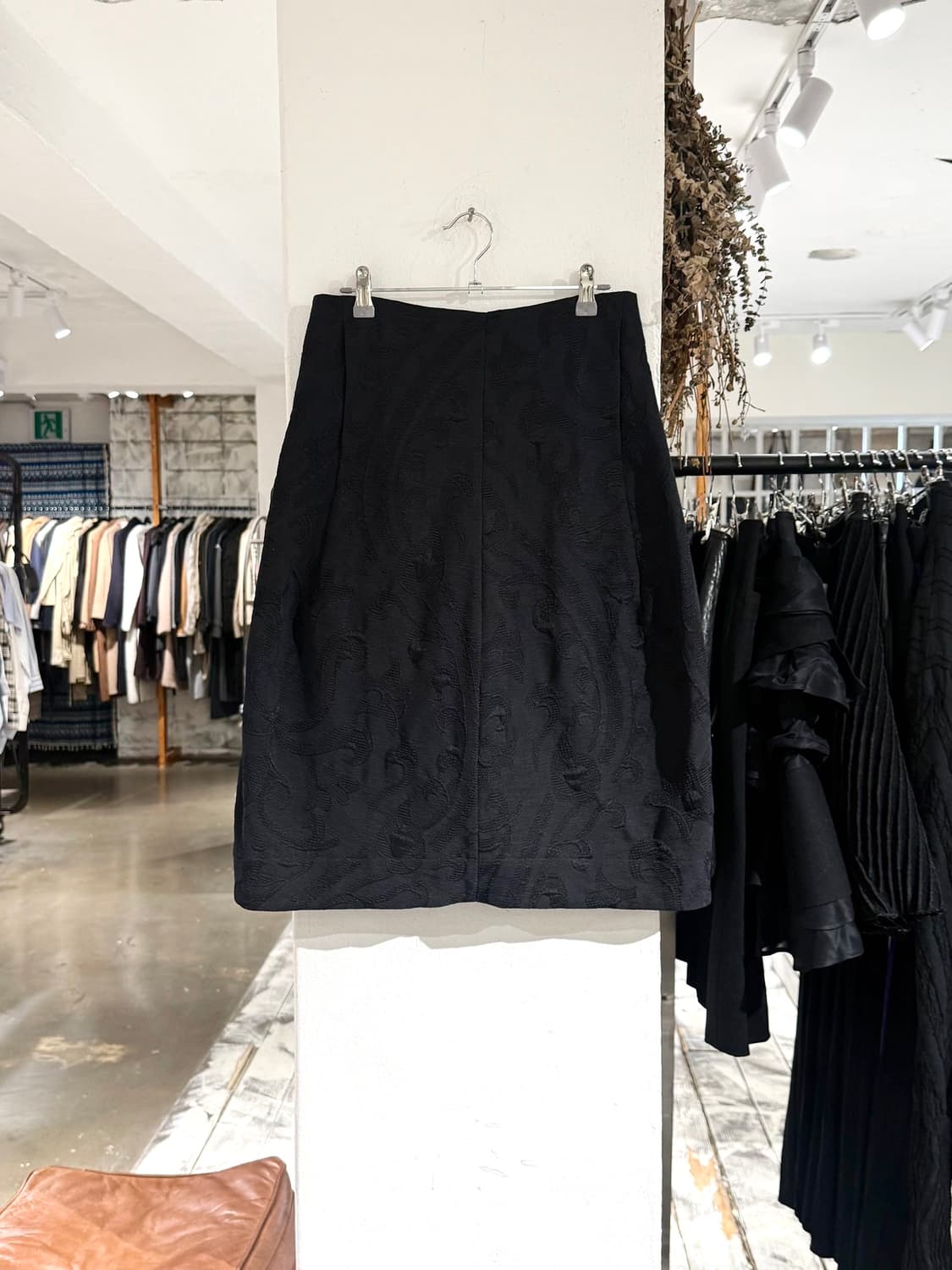 질샌더 블랙 자카드 실크 블렌드 미디 스커트 상품이미지1