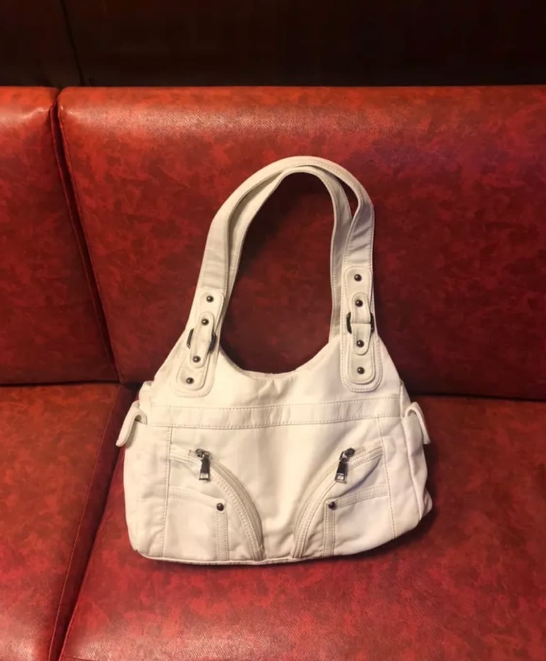 White eyelet pocket bag vintage 상품이미지1
