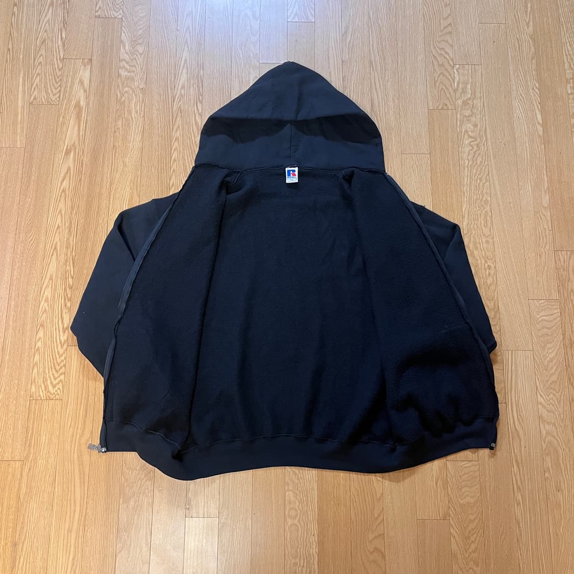 [XXL] 90s 빈티지 러셀 후드집업 블랙 상품이미지4