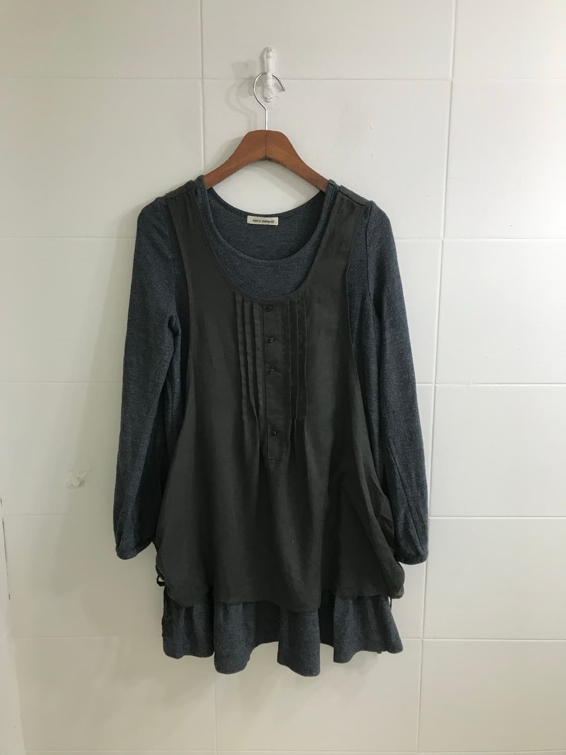 무채색 니혼진 리본 코트 도트 코디세트 상품이미지6