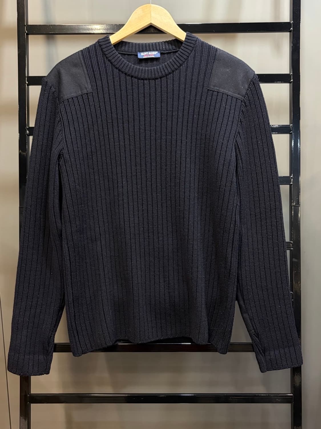 (약95) 세인츠제임스 패치디테일 트윌 니트 딥네이비 8.9   상품이미지1