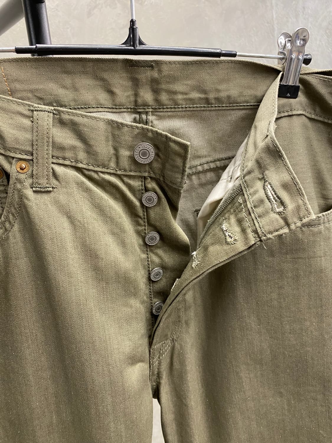 [34] Levi's 501 리바이스 올리브 그린 레귤러 핏 팬츠 상품이미지6