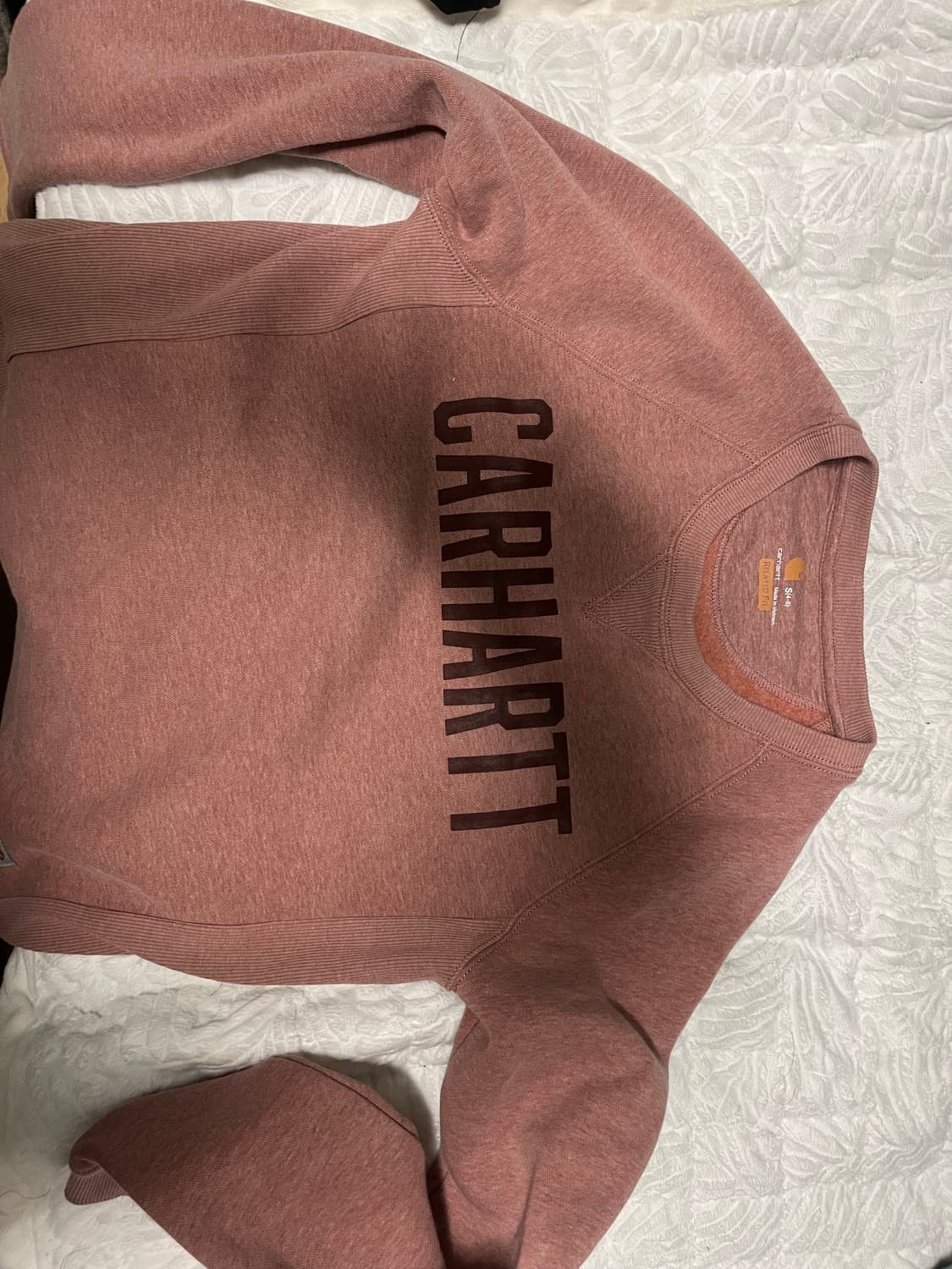 칼하트 코랄 핑크 스웨트 셔츠 맨투맨 상품이미지1