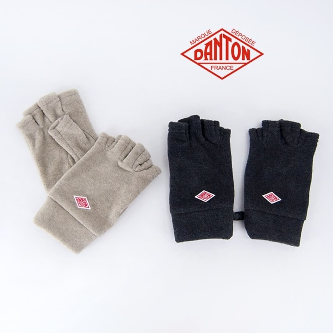 단톤 후리스 핑거리스 장갑 블랙 상품이미지3