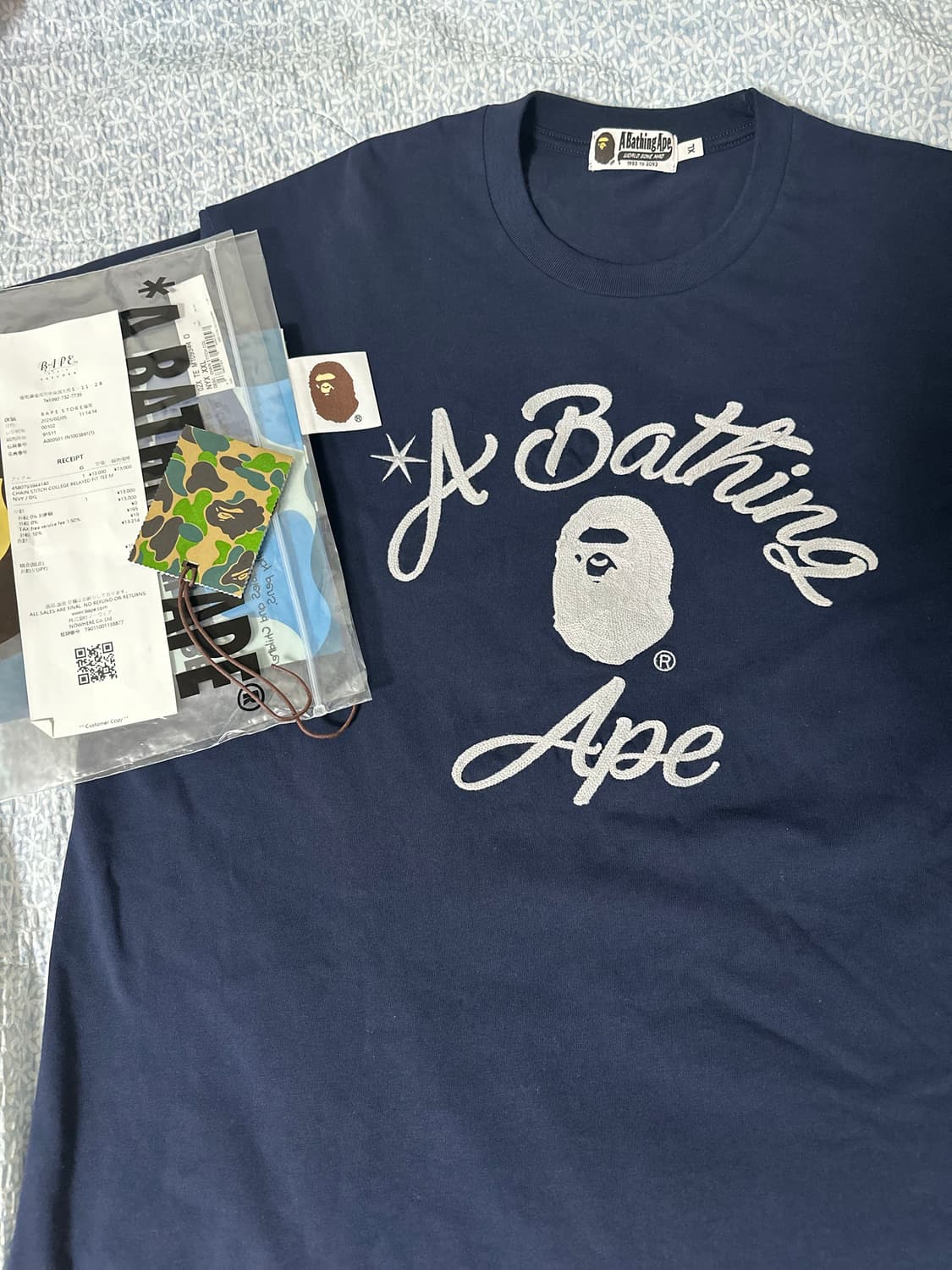 베이프 자수반팔티 상품이미지1