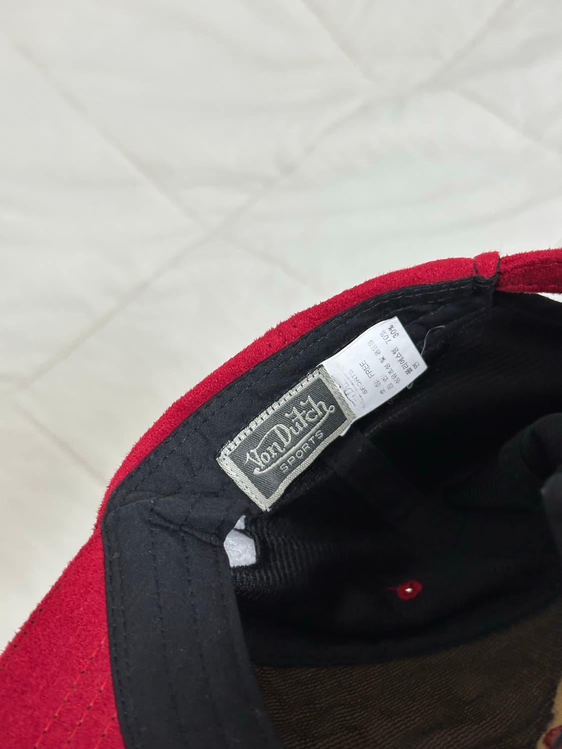 본더치 데드스탁 새상품 레드 스웨이드 캡 상품이미지6