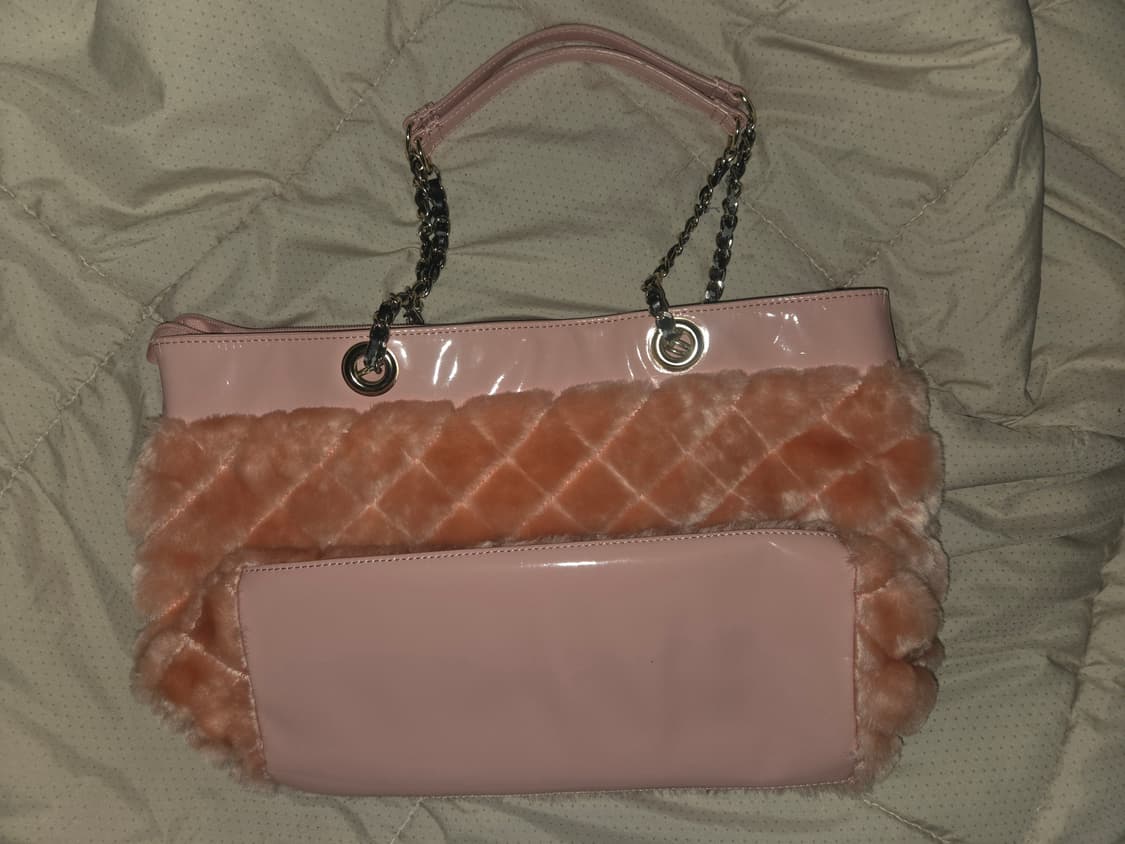 Pinky&Dianne 핑키앤다이안 갸루 핑크 퍼 체인 토트백 상품이미지3