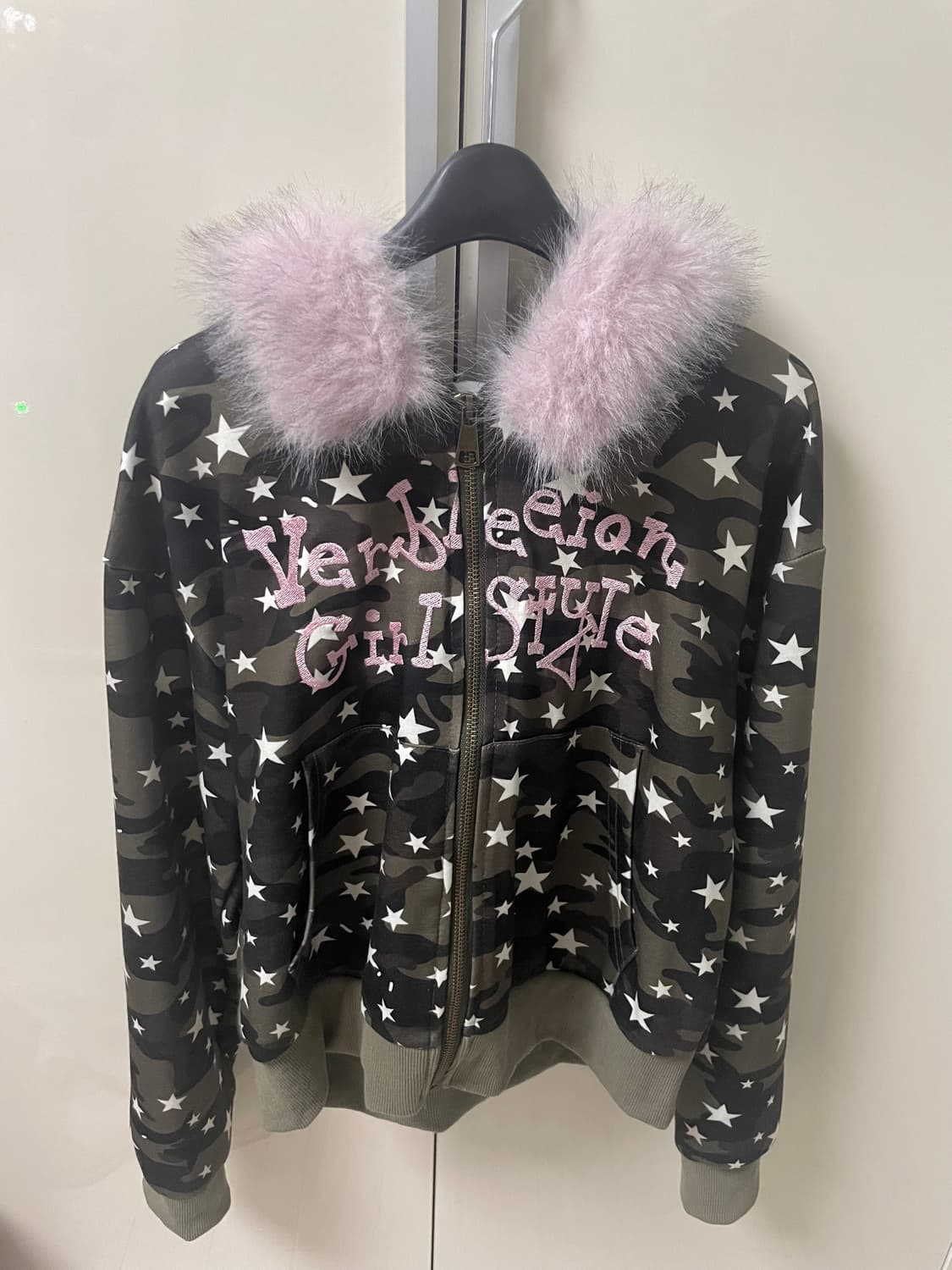 갸루 MJMT 카모 크롭 후드집업 재킷 상품이미지1