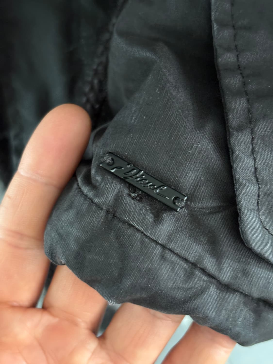 Diesel 디젤 밀리터리 블랙 크롭 후드 자켓 상품이미지5