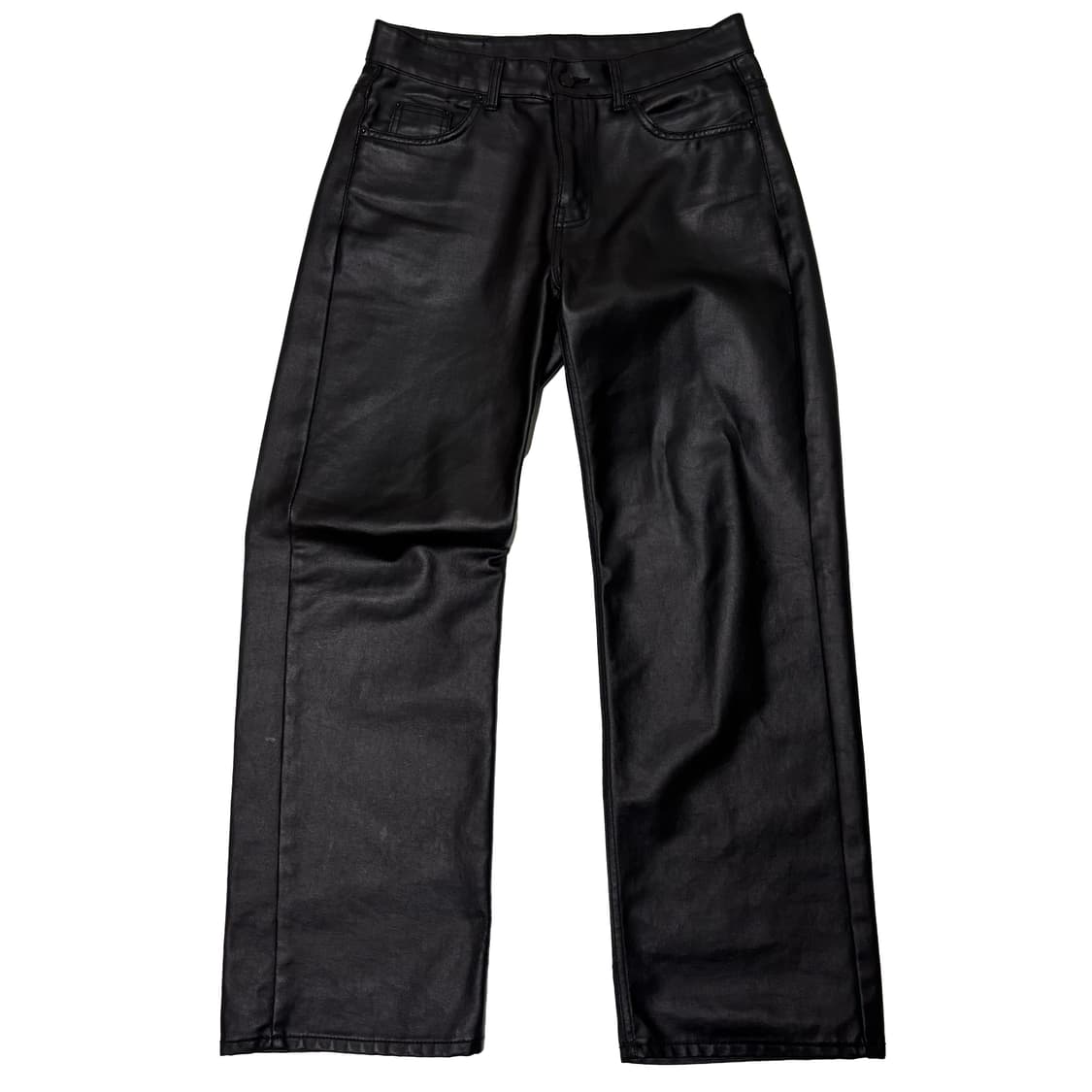 블랙 코팅 와이드 데님 팬츠 상품이미지1