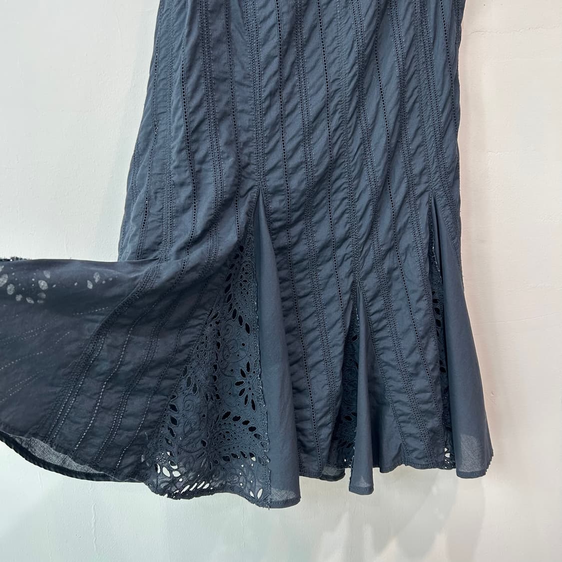 블랙 레이스 디테일 플레어 스커트 상품이미지6