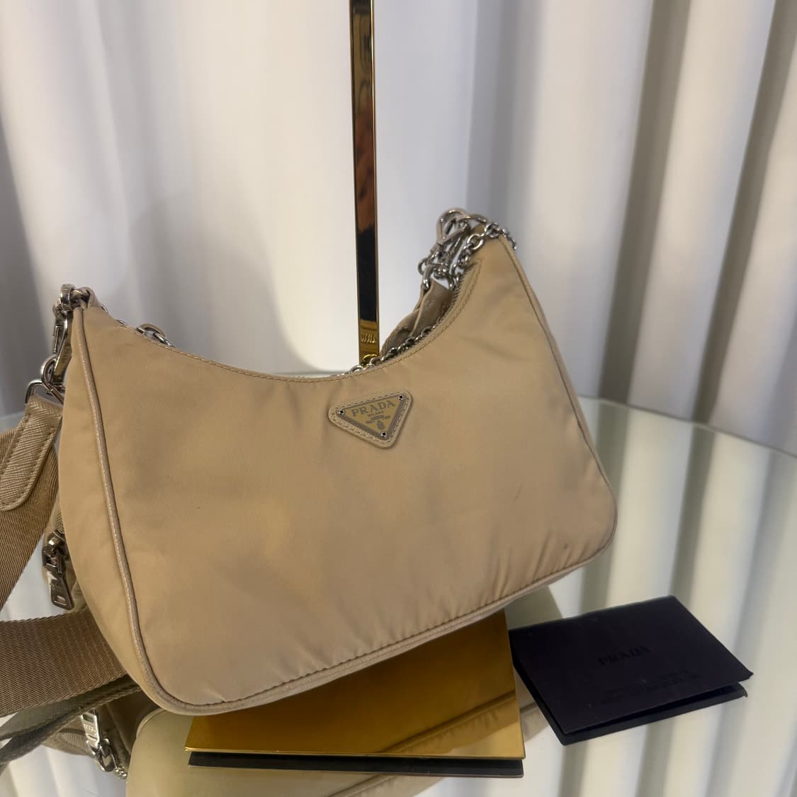 프라다 리나일론 테수토 호보백 베이지 상품이미지5